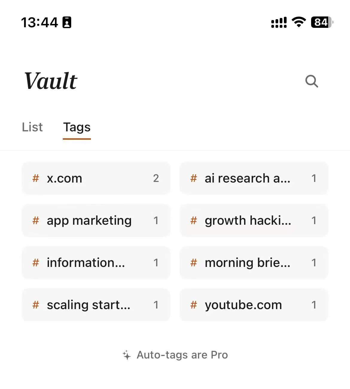 Burn 451 iOS app showing the Vault