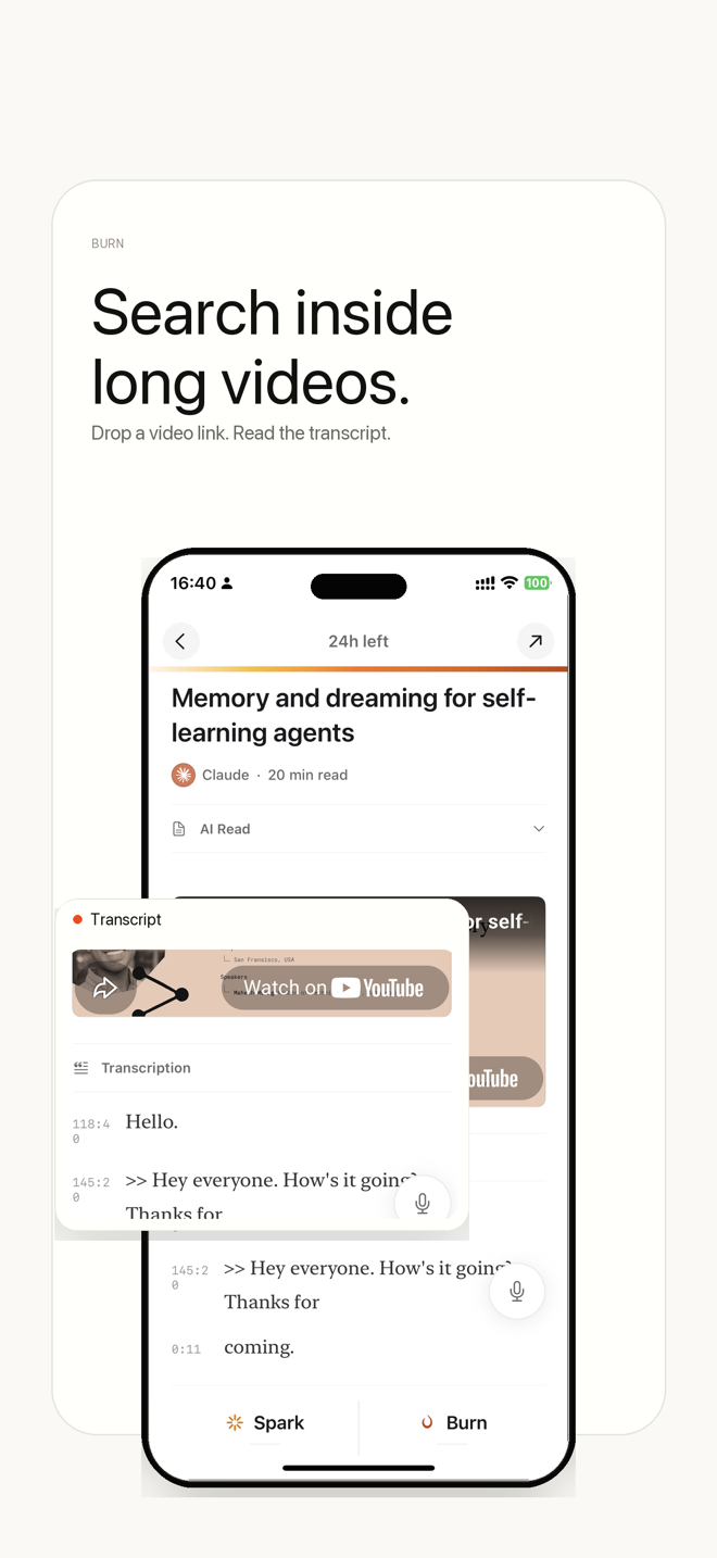 Burn 451 YouTube transcript and AI summary of a long video